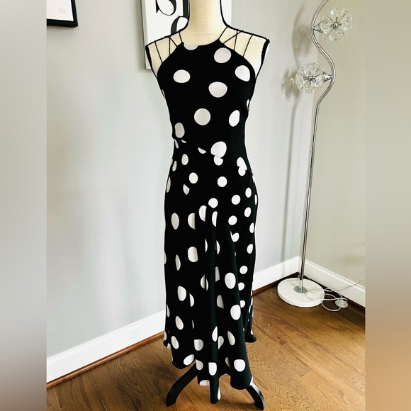 Karen Millen Polka Dot Midi Dress - Picture 3 of 11